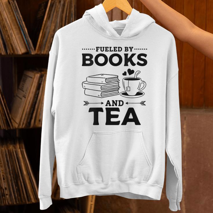 Women's Fueled By Books And Tea Book Lover Bookworm Reading Books Unisex Hoodie Women's Fueled By Books And Tea Book Lover Bookworm Reading Books Unisex Hoodie