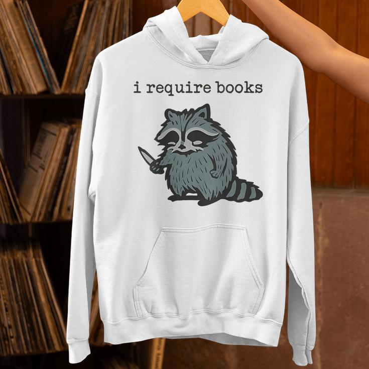 Women's i Require Books Raccoon Unisex Hoodie Women's i Require Books Raccoon Unisex Hoodie