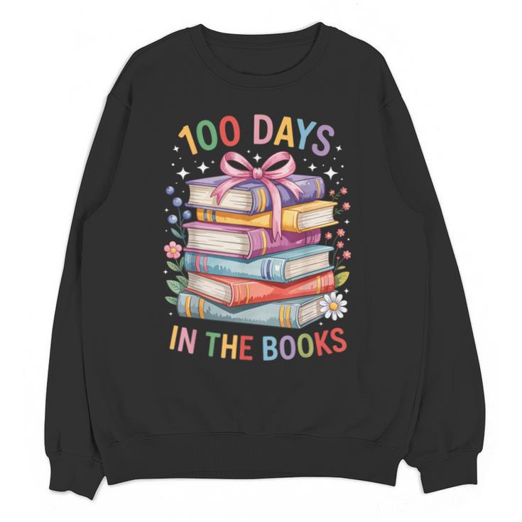 100 Days In The Books Cute Book 100 Days Of School Teachers Unisex Sweatshirt