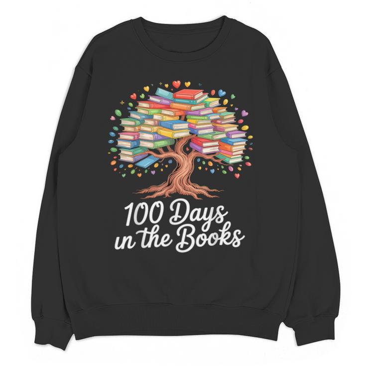 100th Day Of School Books Tree Reading Unisex Sweatshirt