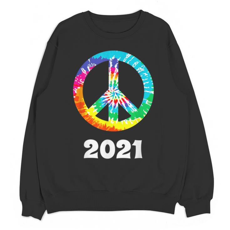 2021 Graduation Class Year Tie Dye Peace Sign Graduate Shirt Unisex Sweatshirt