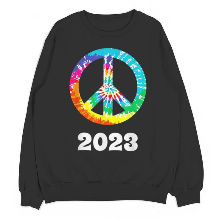 2023 Graduation Class Year Tie Dye Peace Sign Graduate Shirt Unisex Sweatshirt