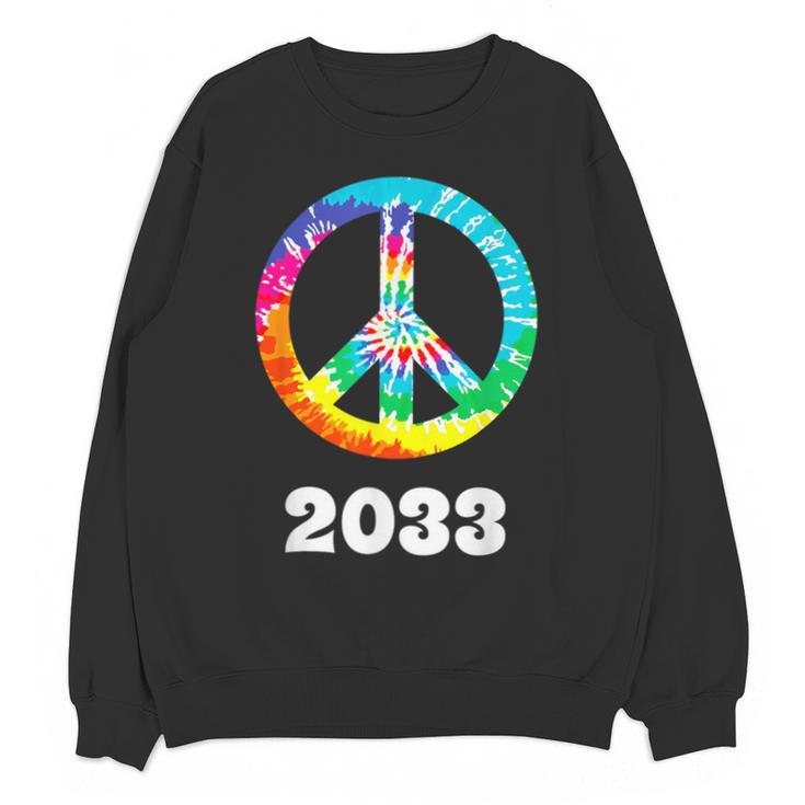 2033 Graduation Class Year Tie Dye Peace Sign Unisex Sweatshirt