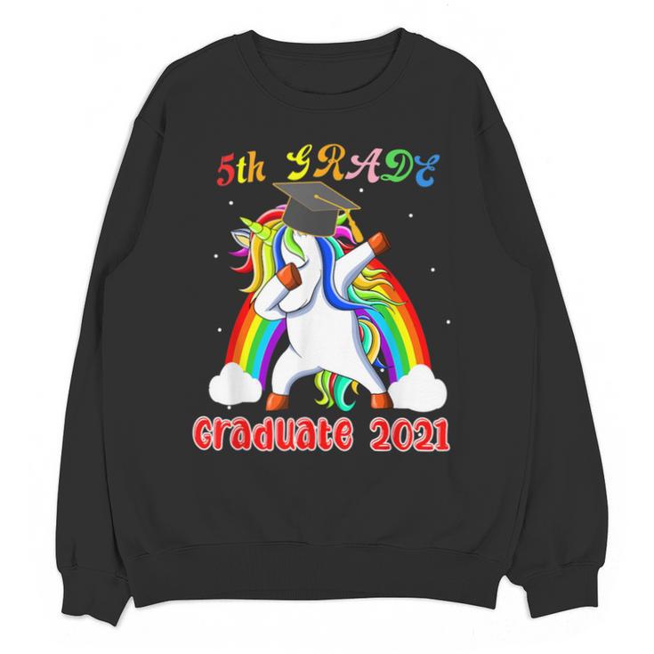 5th Grade Graduate Class 2021 Dabbing Unicorn Graduation Unisex Sweatshirt
