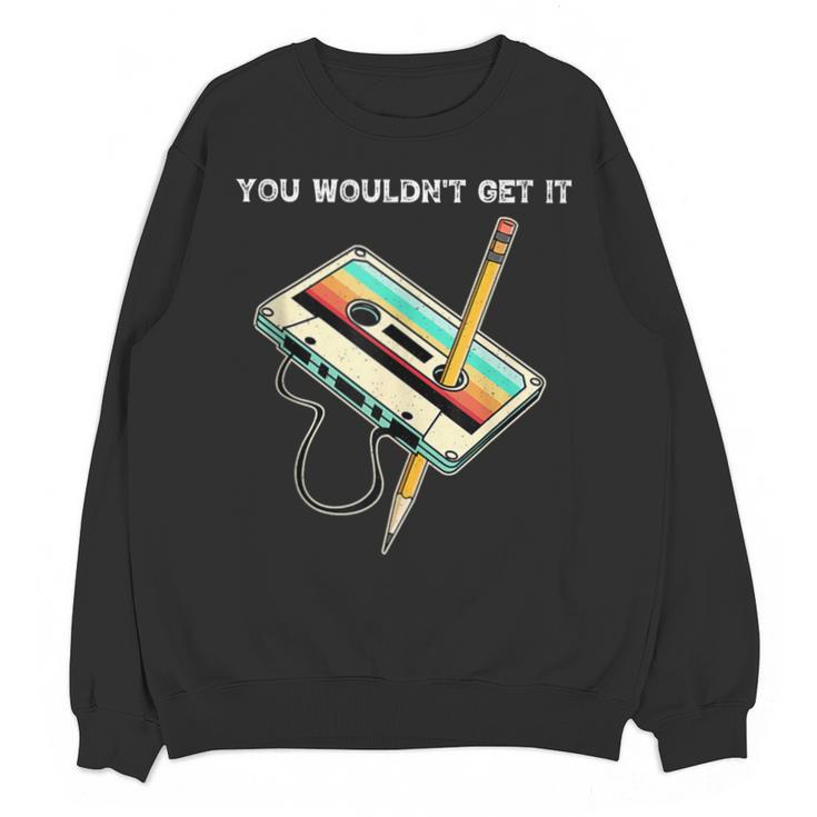 70s 80s 90s Retro Party Costume Nostalgia Cassette Unisex Sweatshirt