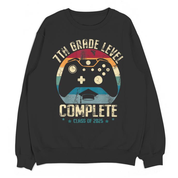 7th Grade Level Complete Gamer Class Of 2025 Graduation Boy Unisex Sweatshirt