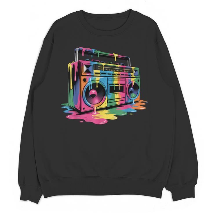 80s 90s Hip Hop Nostalgia Retro Boombox Music Lovers Unisex Sweatshirt