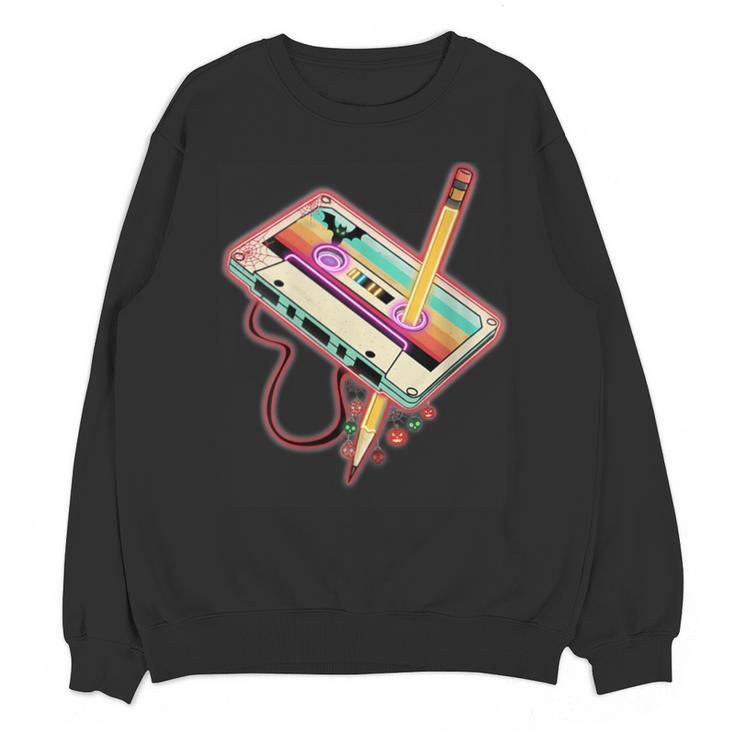 80s 90s Retro Halloween's Party Costume Nostalgia Cassette Unisex Sweatshirt