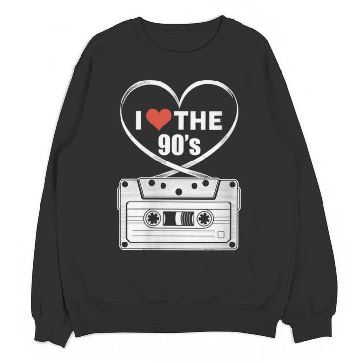 90s Nostalgia Cassette Heart Retro I Love The 90s Unisex Sweatshirt