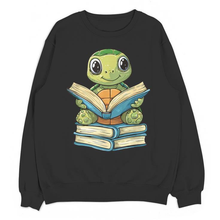 Adorable Turtle Reading Books Unisex Sweatshirt