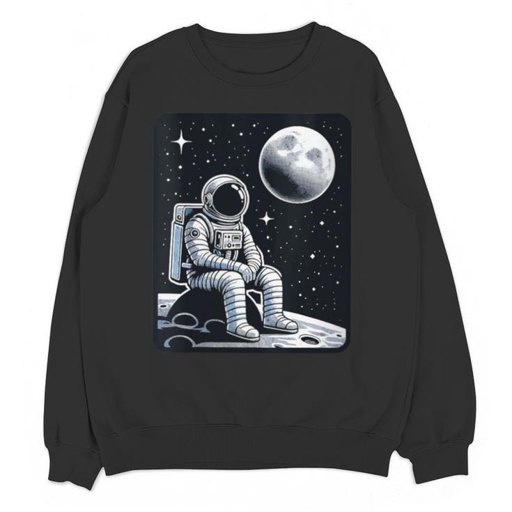 Aesthetic Spaceman Astronaut On The Moon Space Introvert Unisex Sweatshirt