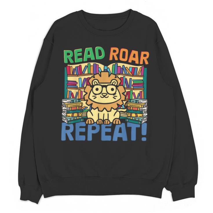 Animals Read Reading Book Library First Day Of School Kids Unisex Sweatshirt