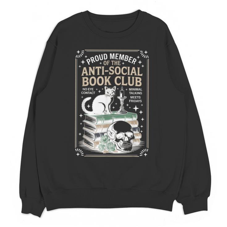Anti-Social Book-Club Cat Graphic Unisex Sweatshirt