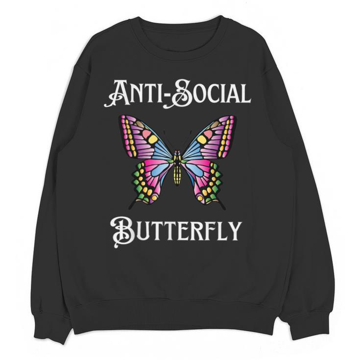 Antisocial Butterfly Aesthetic Introvert For Women Men Unisex Sweatshirt