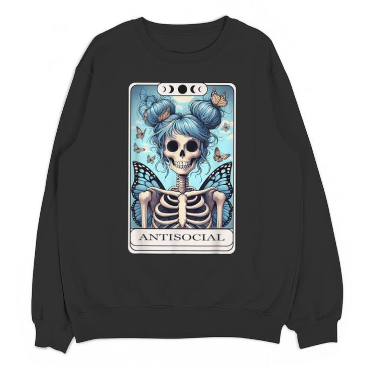 Antisocial Butterfly Tarot Card Introvert Women Stay Home Unisex Sweatshirt