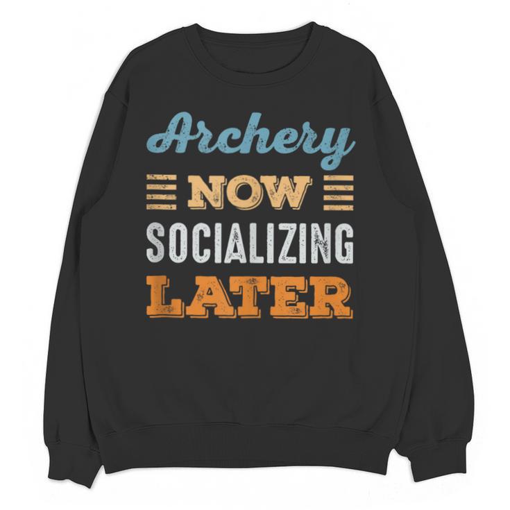 Archery Now Minimal Socializing Introvert Vintage Unisex Sweatshirt