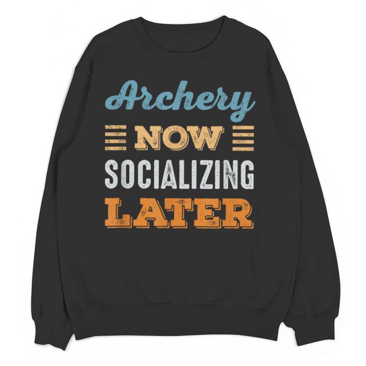 Archery Now Minimal Socializing Introvert Vintage Unisex Sweatshirt