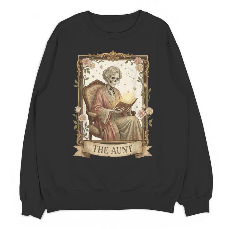 The Aunt Tarot Card Women Skeleton Aunty Book Lover Unisex Sweatshirt