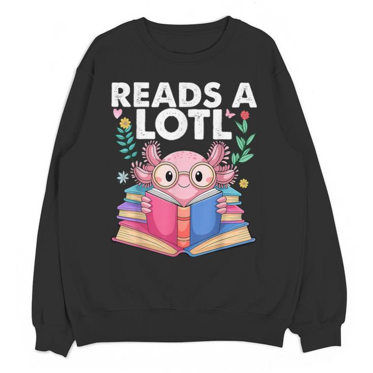 Axolotl Books Readsalotl Reading Bookworm Boys Girls Unisex Sweatshirt