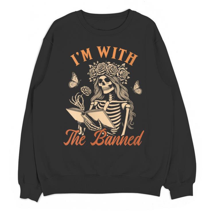 Banned Book Reading Squad Bookish I'm With The Banned Unisex Sweatshirt