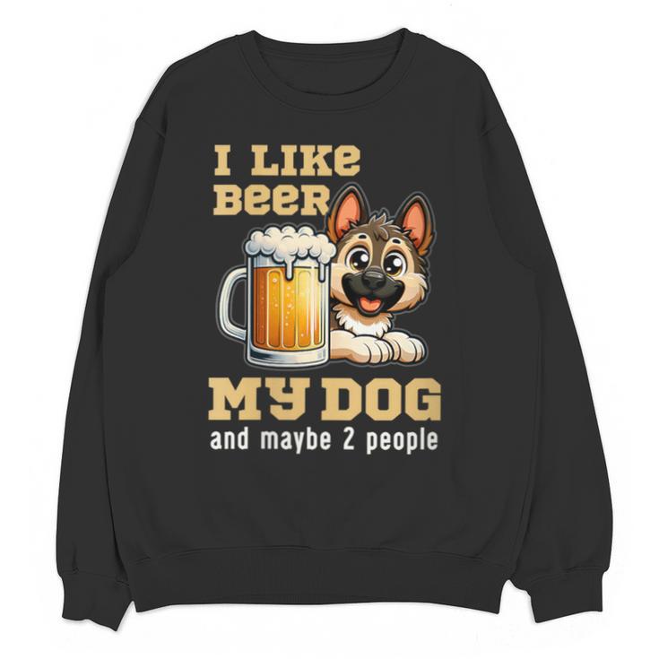 I Like Beer My Dog And Maybe 2 People Introvert Pun Unisex Sweatshirt