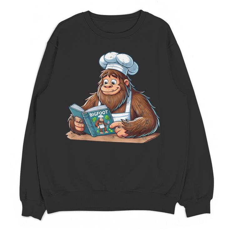 Bigfoot Reading a Cookbook Unisex Sweatshirt