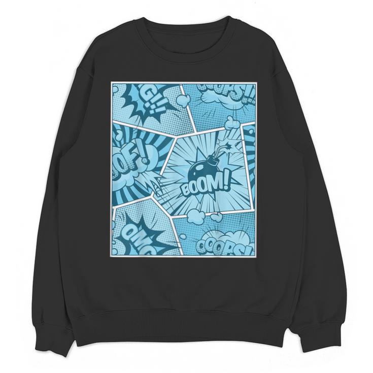 Blue Comic Book Blue Graphic Unisex Sweatshirt