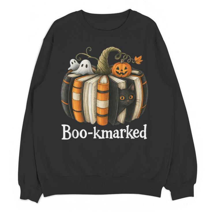 Boo-Kmarked Fall Pumpkin Books Halloween Teacher Teaching Unisex Sweatshirt