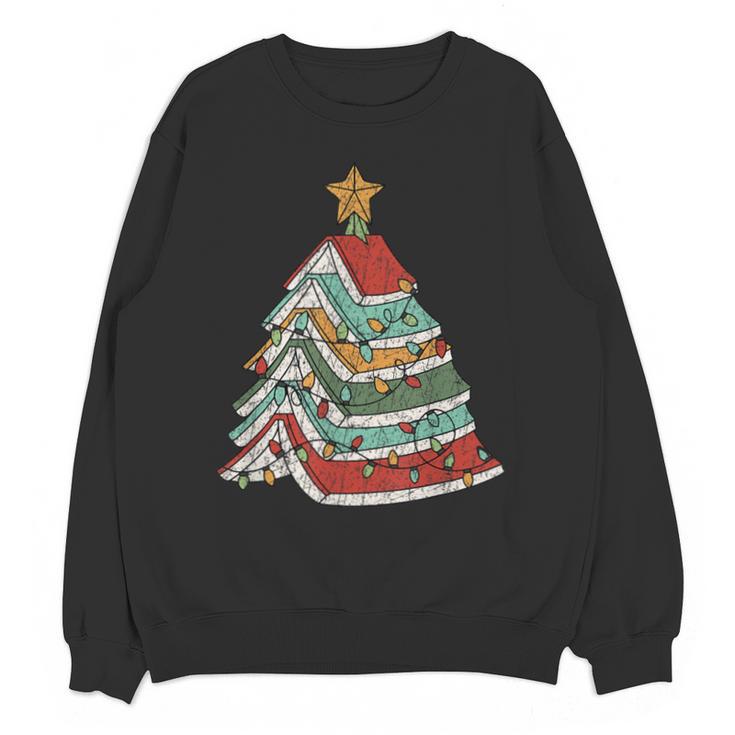 Book Christmas Tree For Librarians Book Lovers Unisex Sweatshirt