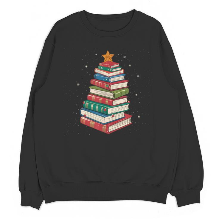 Book Christmas Tree Book Lover Teacher Librarian Men Women Unisex Sweatshirt