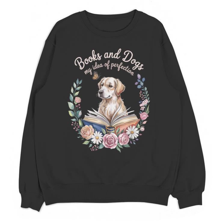 Book And Dog Lover Reading Humor Librarian Unisex Sweatshirt