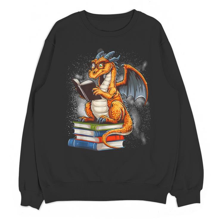 Book Dragon Reading Book Lover Unisex Sweatshirt