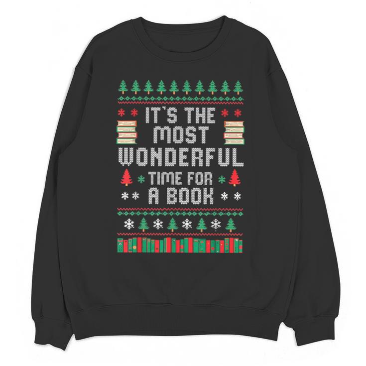 Book Lover Christmas Reader Ugly Sweater Tee Xmas New Year Unisex Sweatshirt
