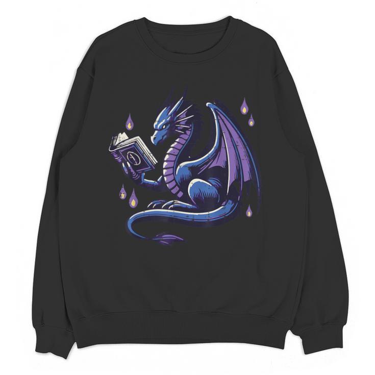 Book Lover Dragon Reading Cool Fantasy Women Girls Kids Men Unisex Sweatshirt