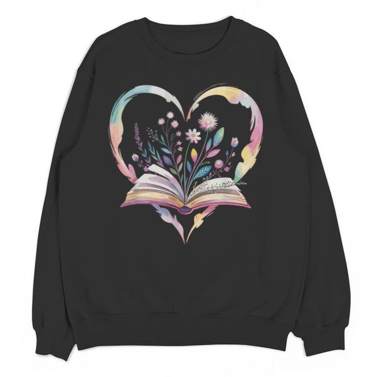 Book Lover Heart Shaped Reading Art Bookworm Unisex Sweatshirt