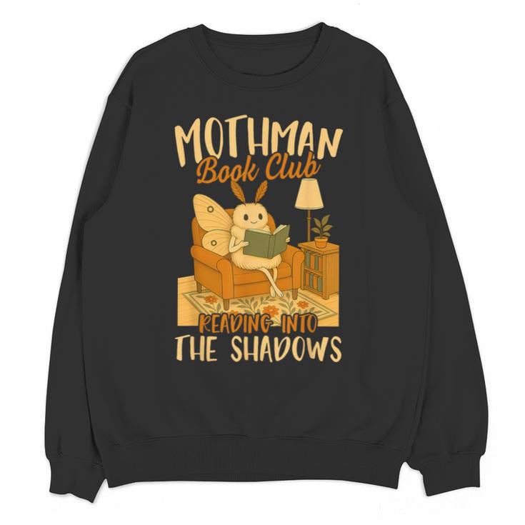 Book Lover Moth Mothman Book Club Reading Into Shadows Unisex Sweatshirt