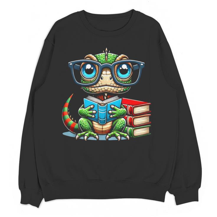 Book Lover Reading Iguana Unisex Sweatshirt