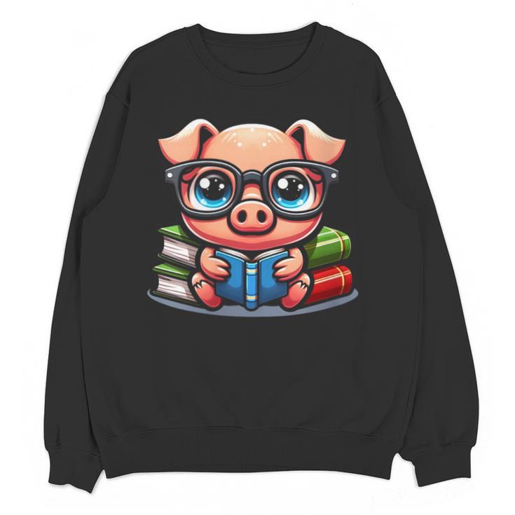 Book Lover Reading Pig Unisex Sweatshirt