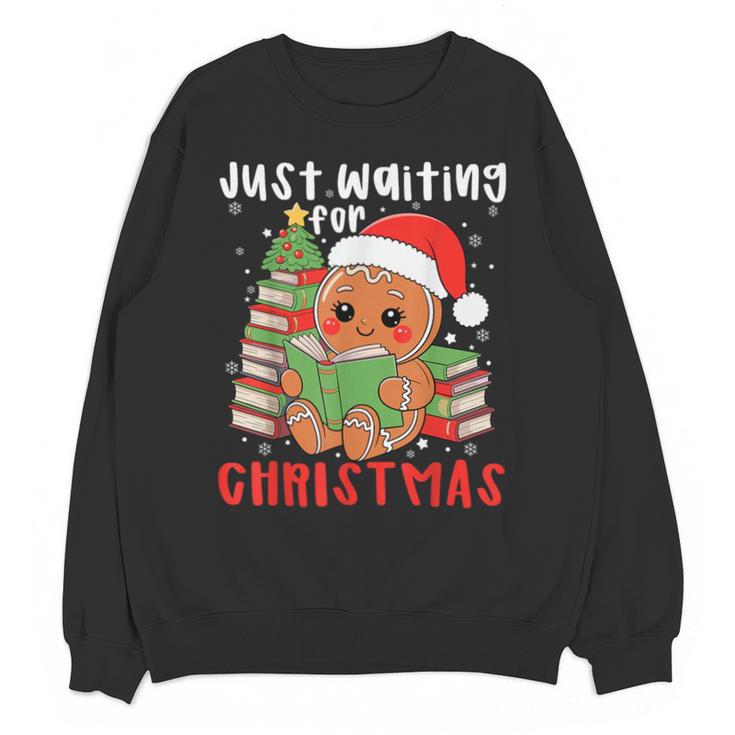 Book Reading Just Waiting For Christmas Gingerbread Unisex Sweatshirt