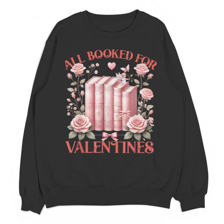 All Booked For Valentines Shirt Romantic Cupid Roses Books Unisex Sweatshirt