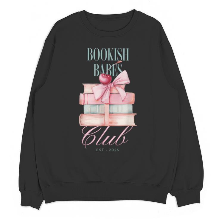 Bookish Babes Club Cute Pink Book Stack With Bow Unisex Sweatshirt