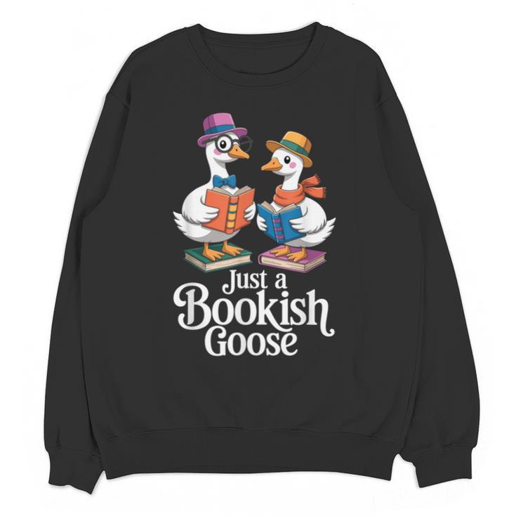 Bookish Goose Cute Geese With Hats Reading Books Unisex Sweatshirt