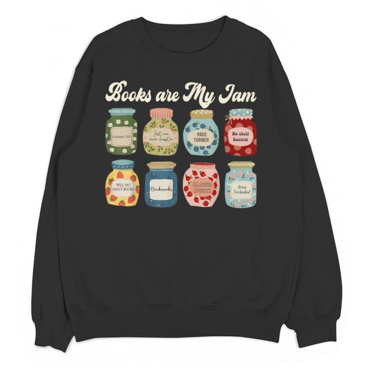 Books Are My Jam Shirt Book Lover Reader Reading Teacher Unisex Sweatshirt