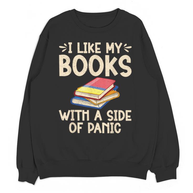 I Like My Books With a Side Of Panic Thriller Unisex Sweatshirt
