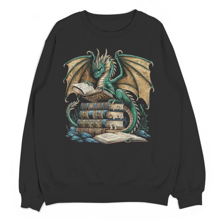 Bookworm Dragons Reading Book Dragons And Books Unisex Sweatshirt