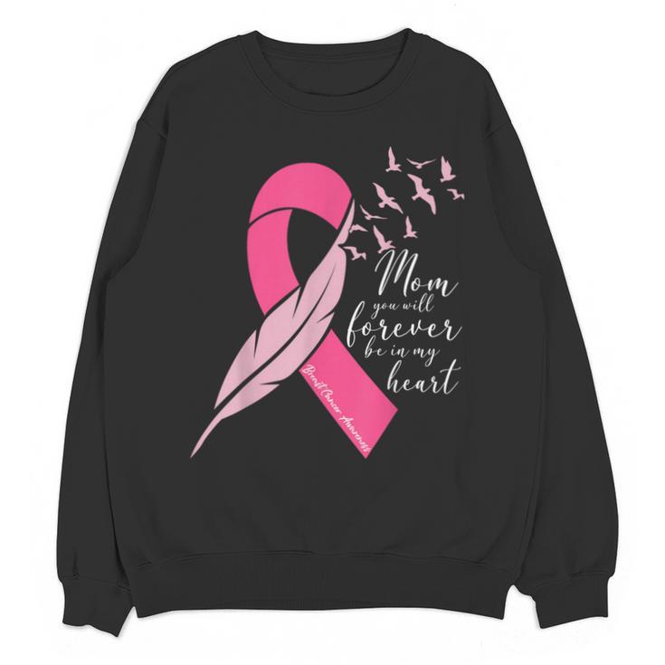 Breast Cancer Awareness In Memory Of Mom Butterfly Pink Unisex Sweatshirt