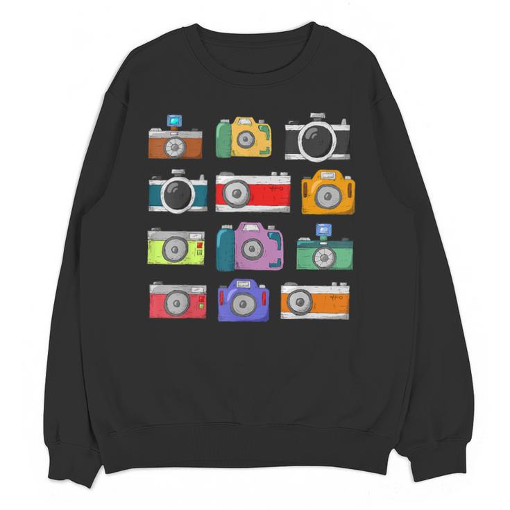 Camera Hand Drawn Old Nostalgia Retro Lens Styles Unisex Sweatshirt
