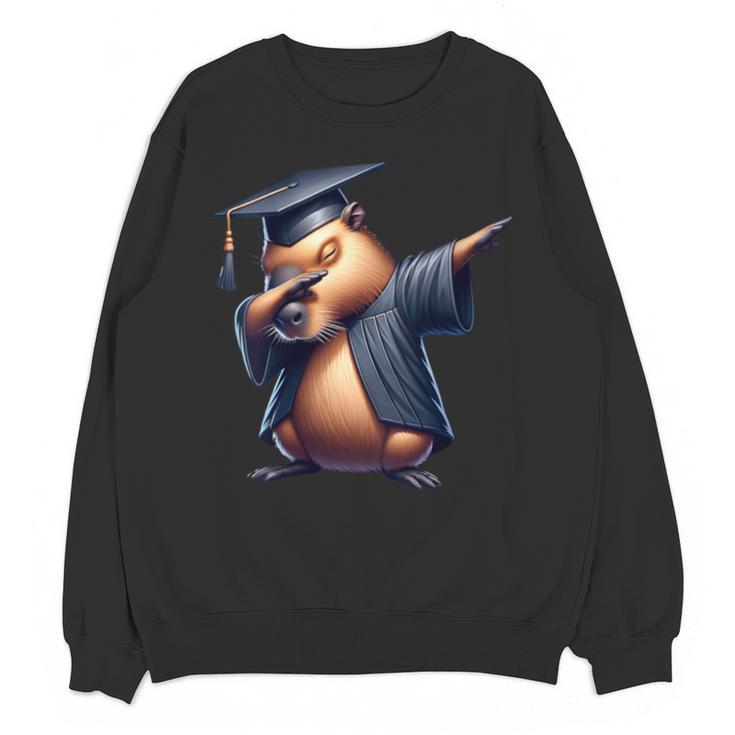 Capybara Graduation Dabbing Capy Wearing Graduate Gown Unisex Sweatshirt
