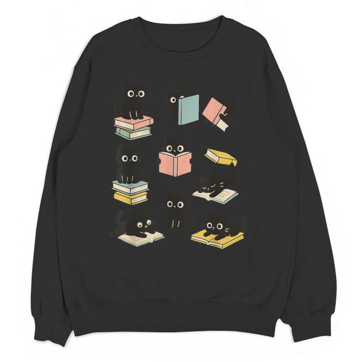 Cats Reading Books Cat Lover Unisex Sweatshirt