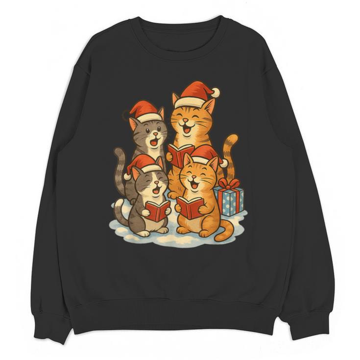 Cats Reading Books Christmas Tree Unisex Sweatshirt